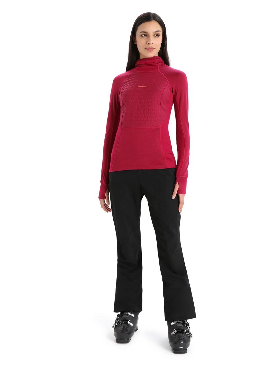 Cherry Women's Icebreaker ZoneKnit™ Merino Insulated Long Sleeve Hoodie One Piece & Sets | USA 1801RVDW